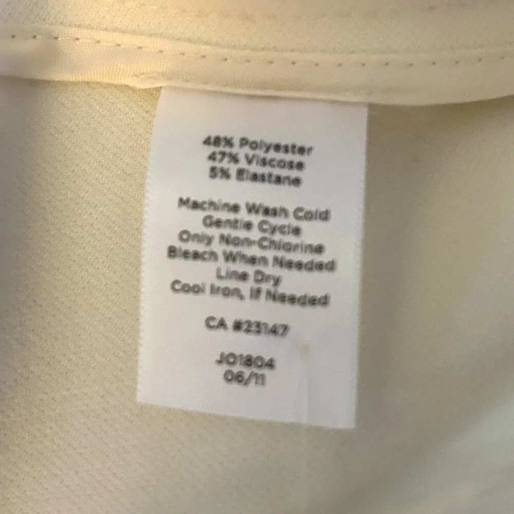 NWT Women's Talbots Curvy Pants, Off White - Picture 4 of 5